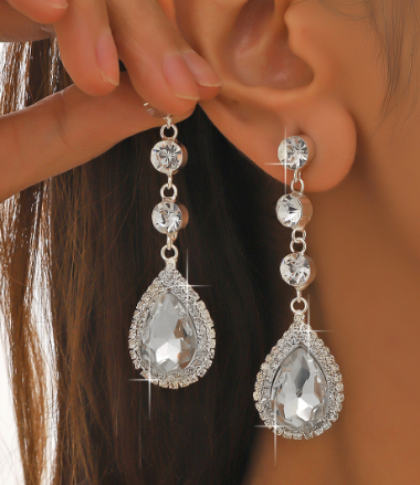 Damira S925 Silver Earrings with Zirconia Drops