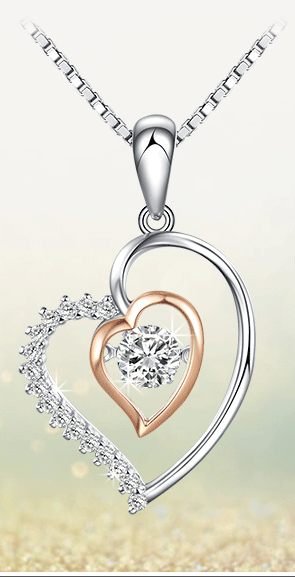 S925 Silver Necklace with Heart-Shaped Pendant