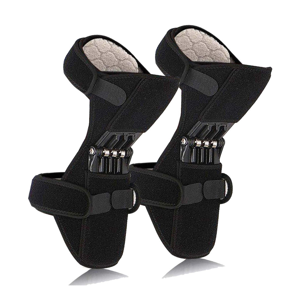 Power Knee Stabilizer Pads Knee Booster Brace Powerknee Brace Joint Support with 4 Springs Protective Booster Gear Patella Support Preventing Excessive Knee Flexion Osteoarthritis Squat Exercising