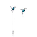 925 Silver Feather Earrings with Swarovski Crystal