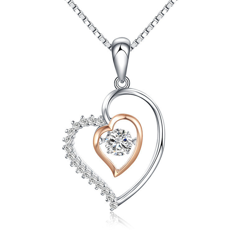 S925 Silver Necklace with Heart-Shaped Pendant