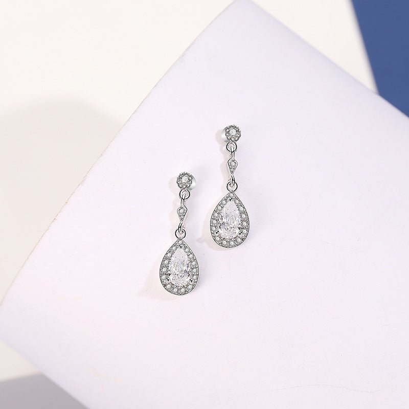 Damira S925 Silver Earrings with Zirconia Drops