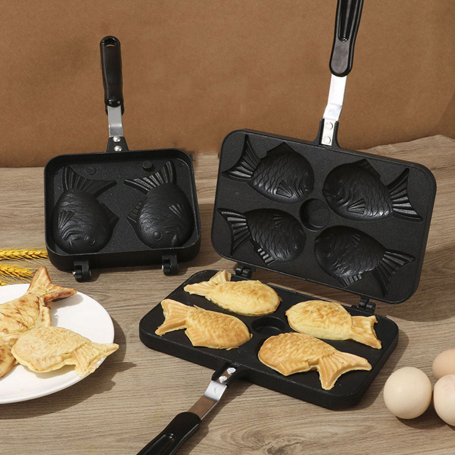 Foreign Trade Cross-Border Direct Sales Aluminum Waffle Snapper Barbecue Plate Frying Pan Mold Uncoated Non-Stick Pan Wholesale