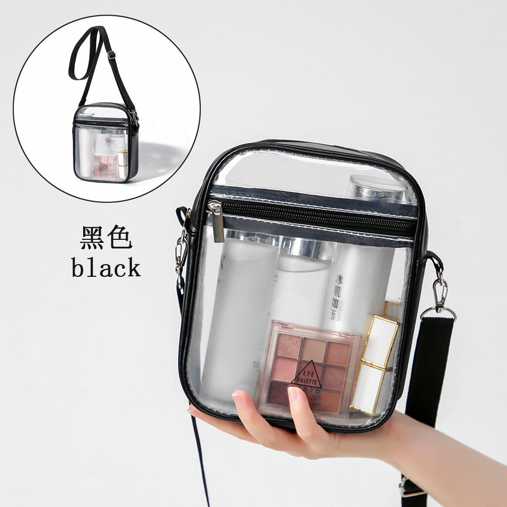 Waterproof PVC Transparent Small Square Bag Portable Makeup Wash Bag Swimming Bag Travel Beach Bag Daily Collocation Storage