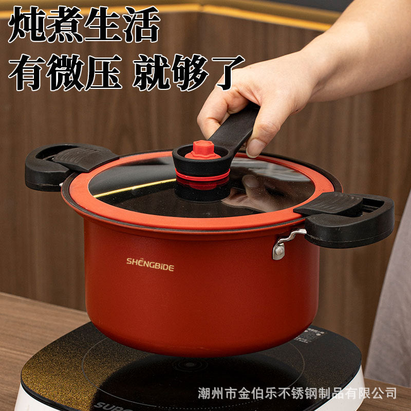 Korean-style Micro-pressure Pot Household Kitchen Multi-functional Stew Pot Stew Meat Porridge Soup Pot Binaural Cuisine Pressure Soup Pot