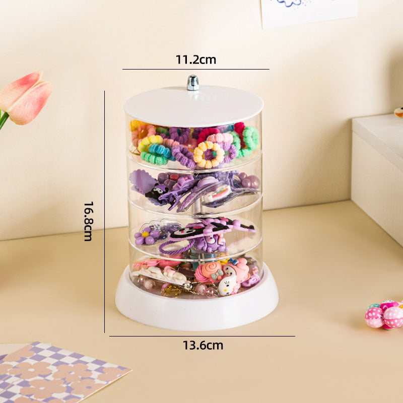 Cross-border TEMU Explosions Hair Accessories Storage Box Rotating Baby Hair Card Headwear Clip Little Girl's Headband Rubber Belt Jewelry