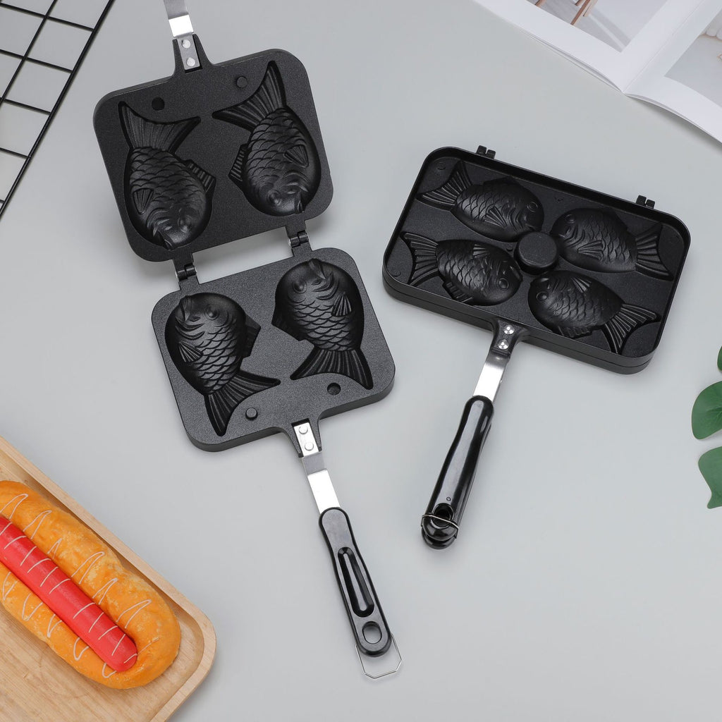 Foreign Trade Cross-Border Direct Sales Aluminum Waffle Snapper Barbecue Plate Frying Pan Mold Uncoated Non-Stick Pan Wholesale