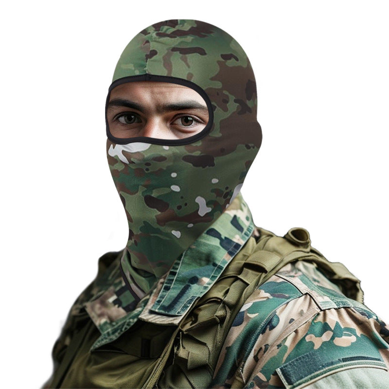 Cross-border balaclava jungle camouflage face mask sweat-absorbent breathable quick-drying outdoor military fan tactical headgear