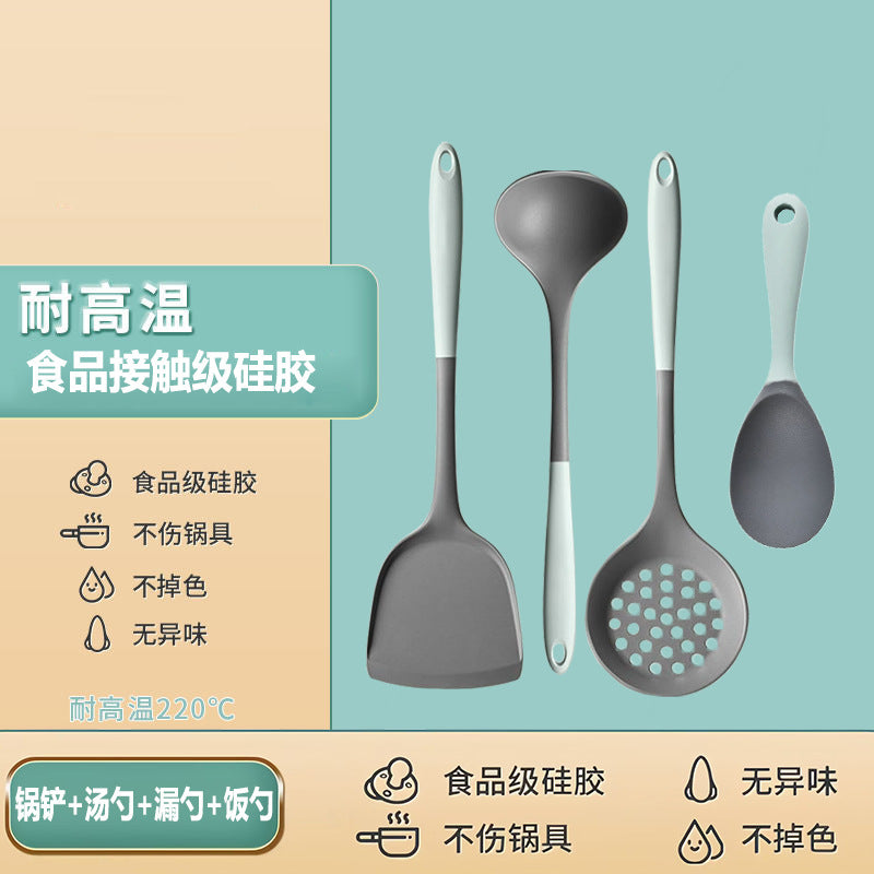 Household Silicone Spatula, Two-Tone Silicone Cooking Spatula, Kitchen Cooking Spoon, High-Temperature Resistant Spatula Set Wholesale