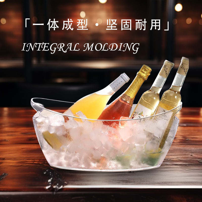 New Cross-Border 5L Plastic Ice Bucket with Handle Ice Bucket Home Bar Wine Bucket