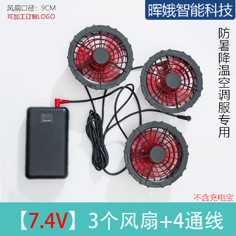 Cross-border Heat Prevention Fan Clothing Short-sleeved Air Conditioning Clothing Intelligent Cooling Refrigeration Clothing Men's and Women's Labor Protection Welding Short-sleeved Jacket