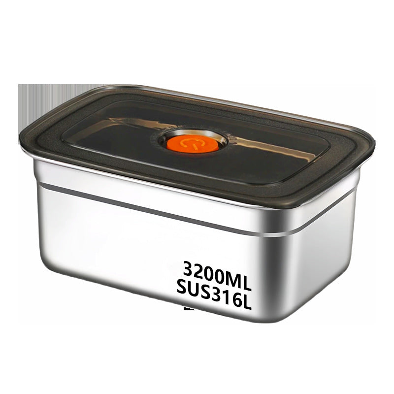 Extra Large Fresh-keeping Box Stainless Steel Household Refrigerated Freezing Fresh-keeping Micro-gland Cover Sealed Storage Fruit Lunch Box Rice