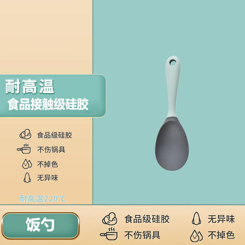 Household Silicone Spatula, Two-Tone Silicone Cooking Spatula, Kitchen Cooking Spoon, High-Temperature Resistant Spatula Set Wholesale