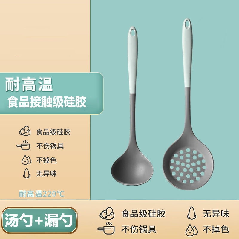 Household Silicone Spatula, Two-Tone Silicone Cooking Spatula, Kitchen Cooking Spoon, High-Temperature Resistant Spatula Set Wholesale