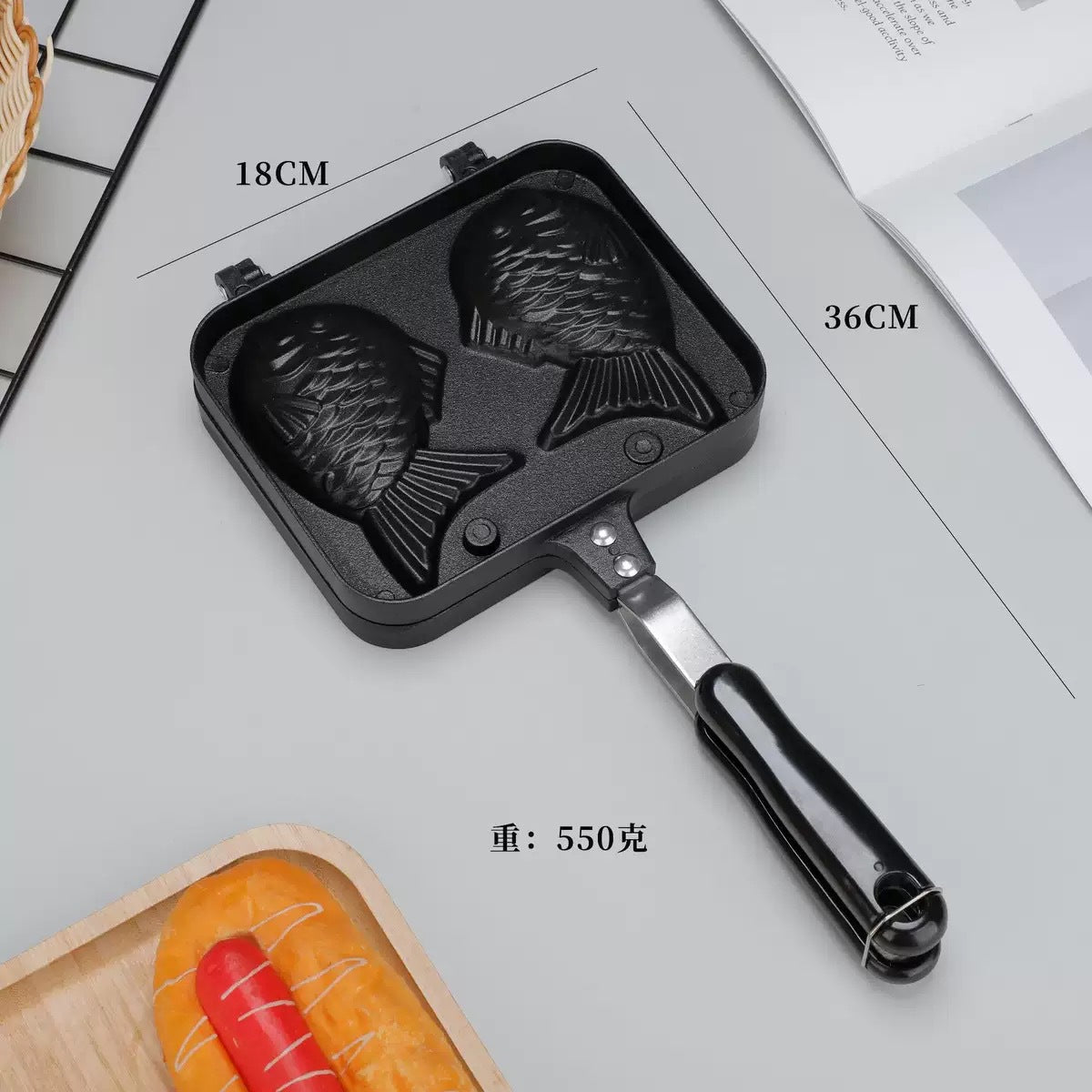 Foreign Trade Cross-Border Direct Sales Aluminum Waffle Snapper Barbecue Plate Frying Pan Mold Uncoated Non-Stick Pan Wholesale