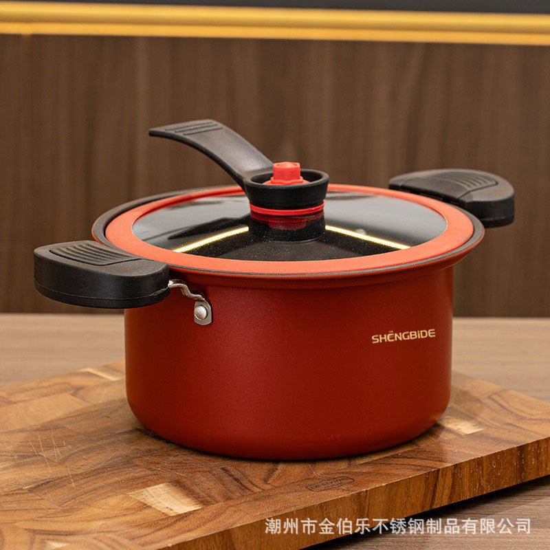 Korean-style Micro-pressure Pot Household Kitchen Multi-functional Stew Pot Stew Meat Porridge Soup Pot Binaural Cuisine Pressure Soup Pot