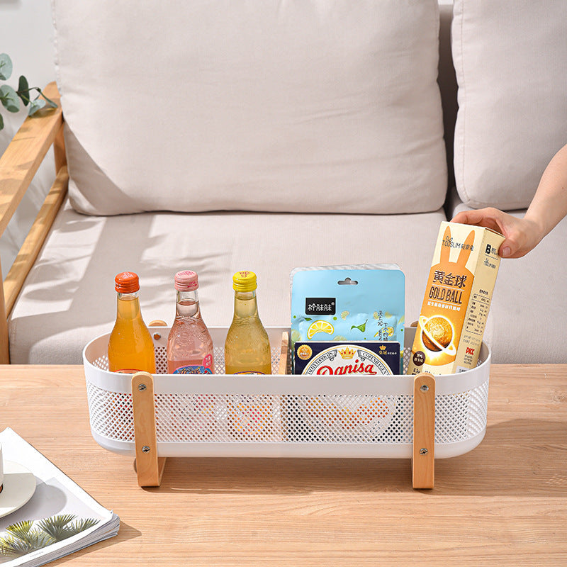 Household Desktop with Partition Room Basket Bathroom Cosmetics Large Capacity Storage Basket Creative and Practical Storage Rack