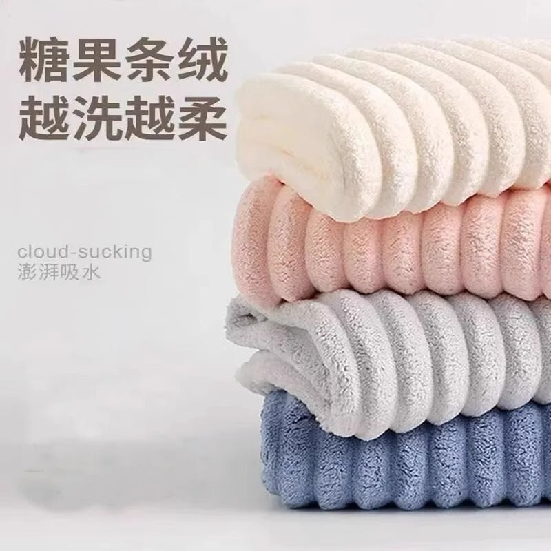 New Style Thickened Wavy Quick-drying Turban Women's Super Absorbent Non-cleaning Dry Hair Towel Super Soft Coral Fleece Dry Hair Cap