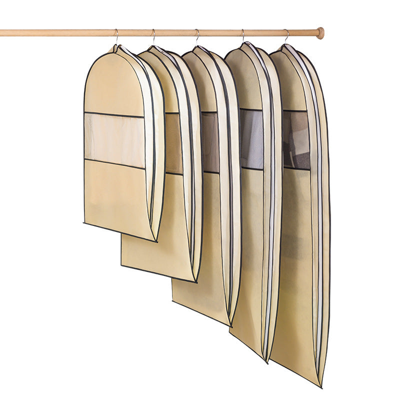 Non-woven Clothes Dust Cover Suit Cover Dust Bag Household Fully-enclosed Storage Cover Hanging Pocket