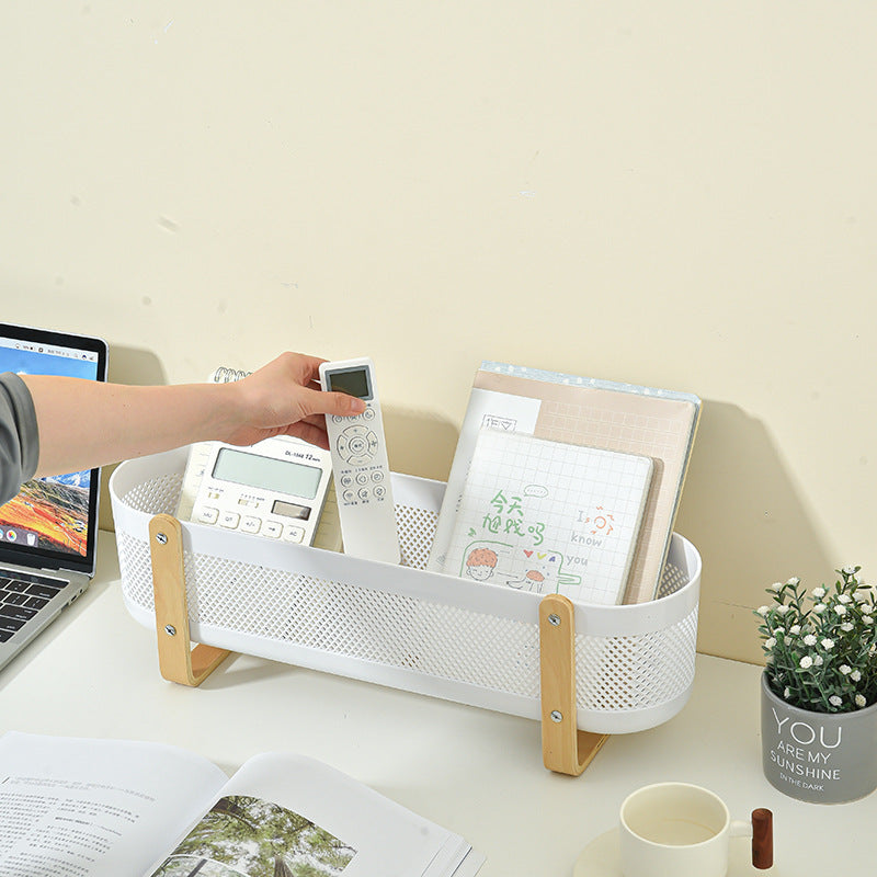 Household Desktop with Partition Room Basket Bathroom Cosmetics Large Capacity Storage Basket Creative and Practical Storage Rack