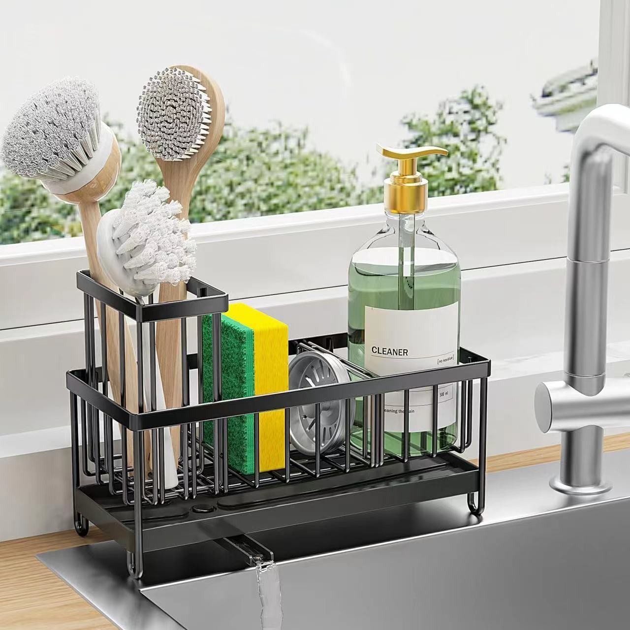 Cross-border Rack Kitchen Rack Sponge Drying Rack Sink Countertop Drying Blue Multi-functional Rack Storage Rack