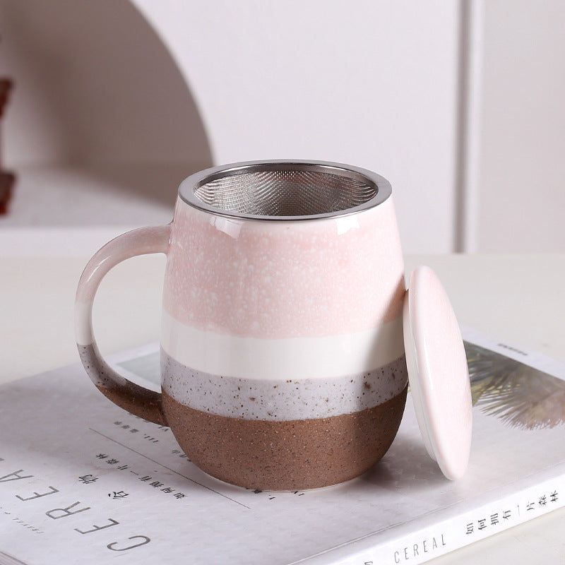 Cross-Border Exclusive Supply of High-End Tea and Water Separation Cups, Suitable for Home and Dormitory Use, Large-Capacity Breakfast Mugs