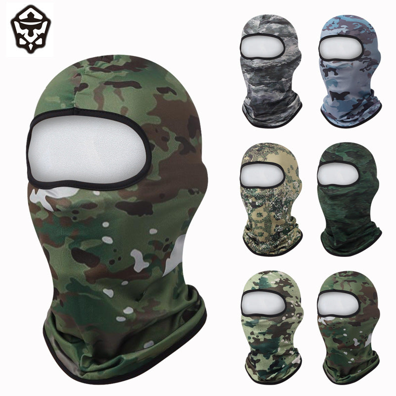 Cross-border balaclava jungle camouflage face mask sweat-absorbent breathable quick-drying outdoor military fan tactical headgear