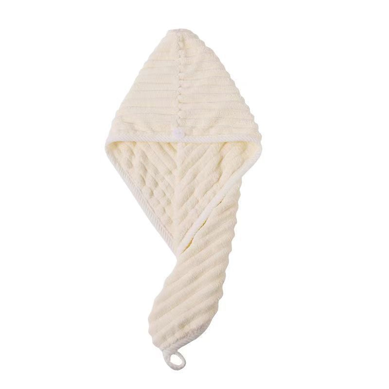 Dry Hair Cap Candy Velvet Thickeneded Water-Absorbent Quick-Drying Shower Cap for Women 2024 New Vertical Striped Turban Cross-Border Labeling Delivery
