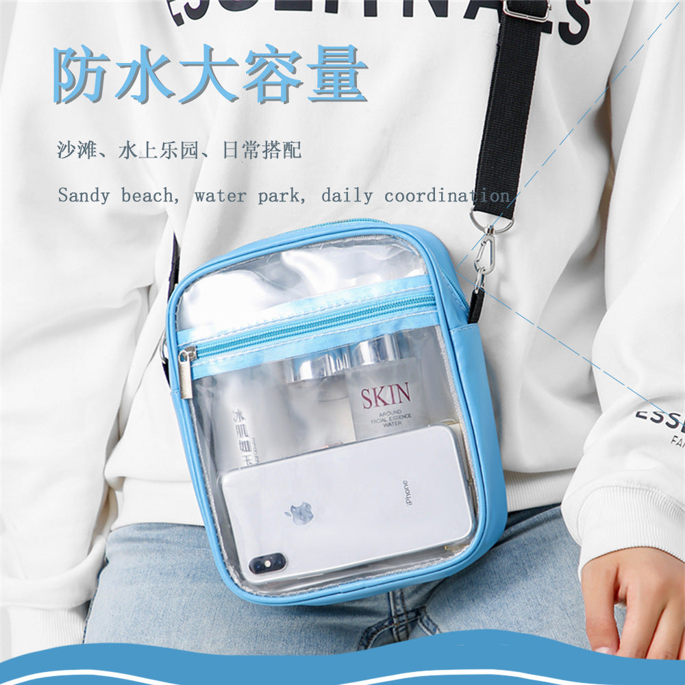 Waterproof PVC Transparent Small Square Bag Portable Makeup Wash Bag Swimming Bag Travel Beach Bag Daily Collocation Storage