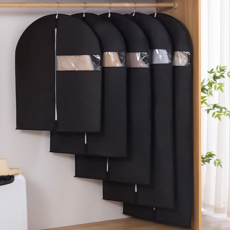 Non-woven Clothes Dust Cover Suit Cover Dust Bag Household Fully-enclosed Storage Cover Hanging Pocket