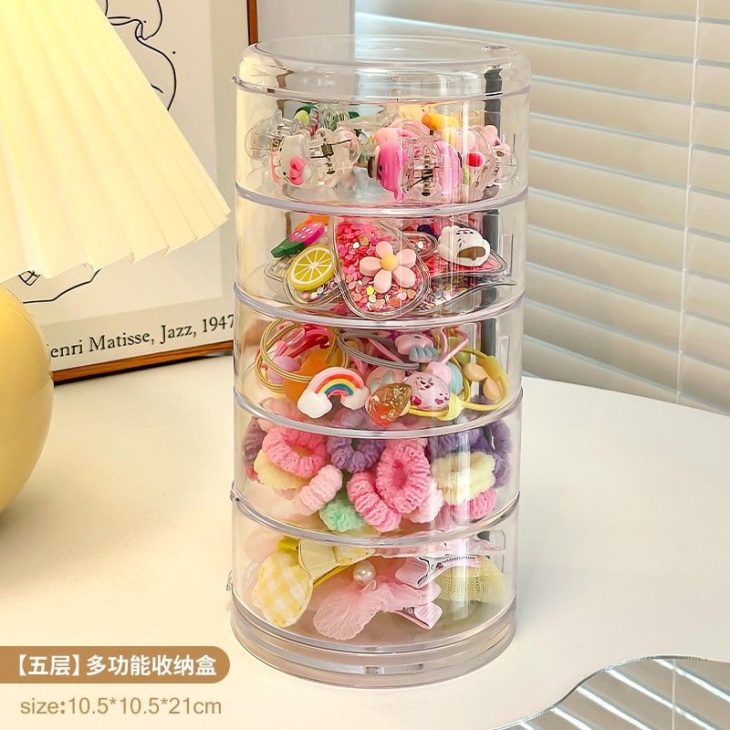Cross-border TEMU Explosions Hair Accessories Storage Box Rotating Baby Hair Card Headwear Clip Little Girl's Headband Rubber Belt Jewelry