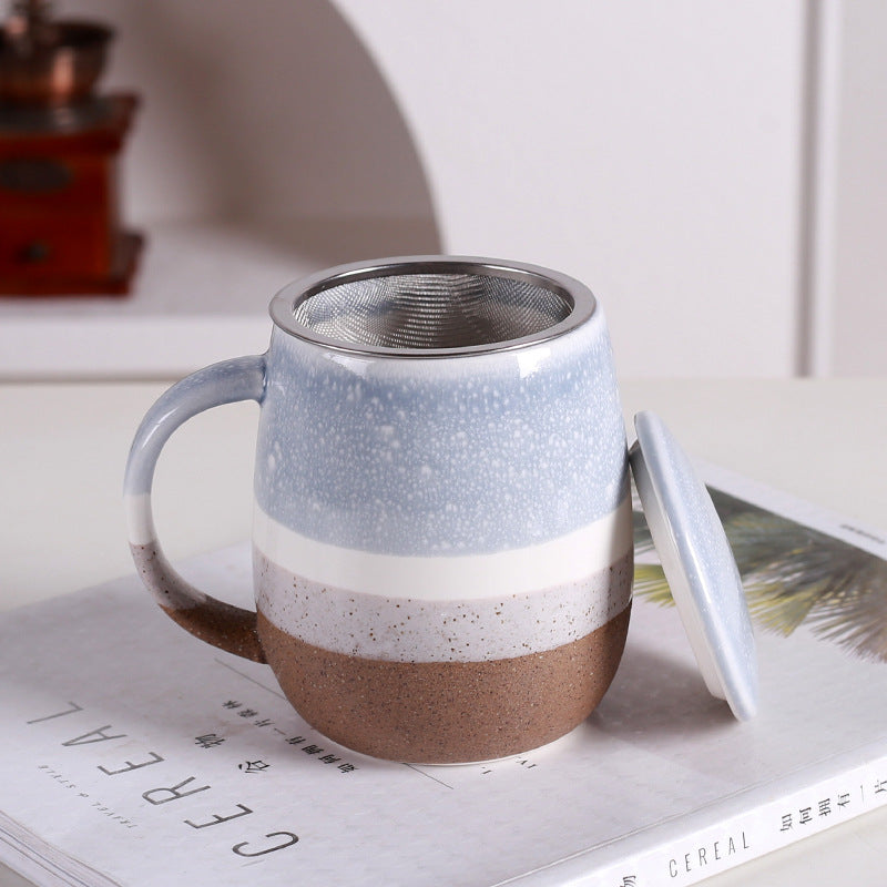 Cross-Border Exclusive Supply of High-End Tea and Water Separation Cups, Suitable for Home and Dormitory Use, Large-Capacity Breakfast Mugs
