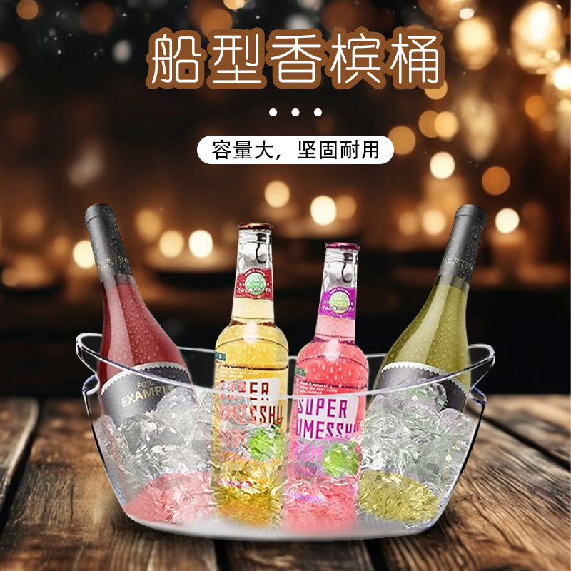 New Cross-Border 5L Plastic Ice Bucket with Handle Ice Bucket Home Bar Wine Bucket