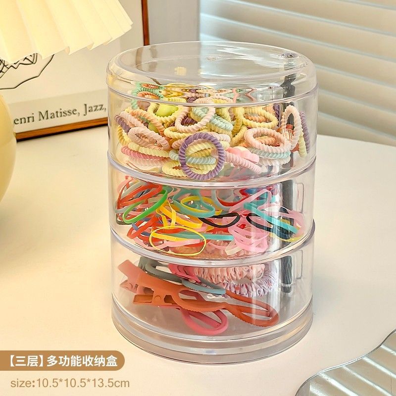 Cross-border TEMU Explosions Hair Accessories Storage Box Rotating Baby Hair Card Headwear Clip Little Girl's Headband Rubber Belt Jewelry