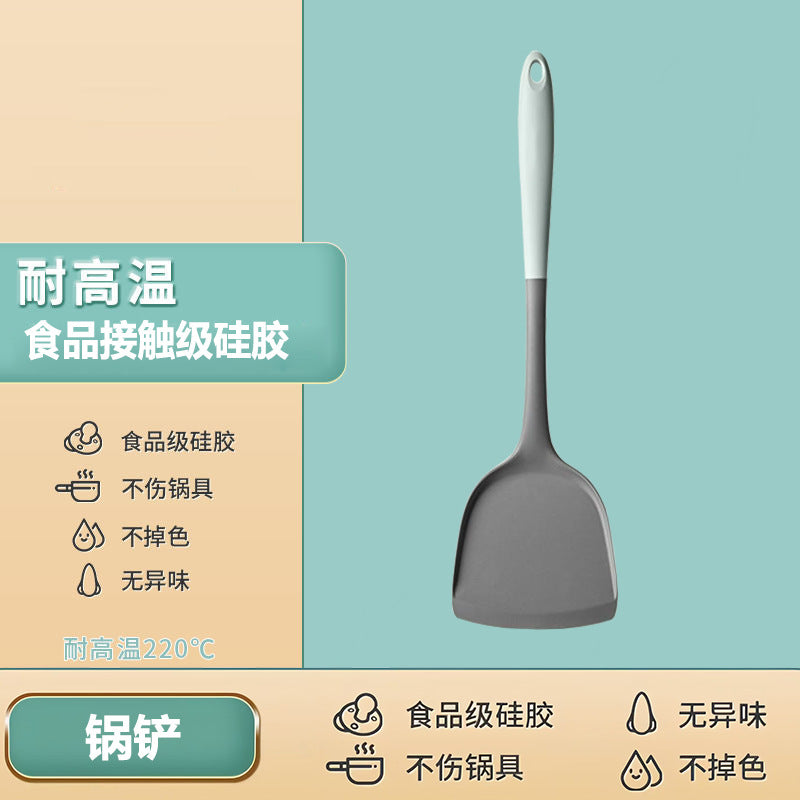 Household Silicone Spatula, Two-Tone Silicone Cooking Spatula, Kitchen Cooking Spoon, High-Temperature Resistant Spatula Set Wholesale