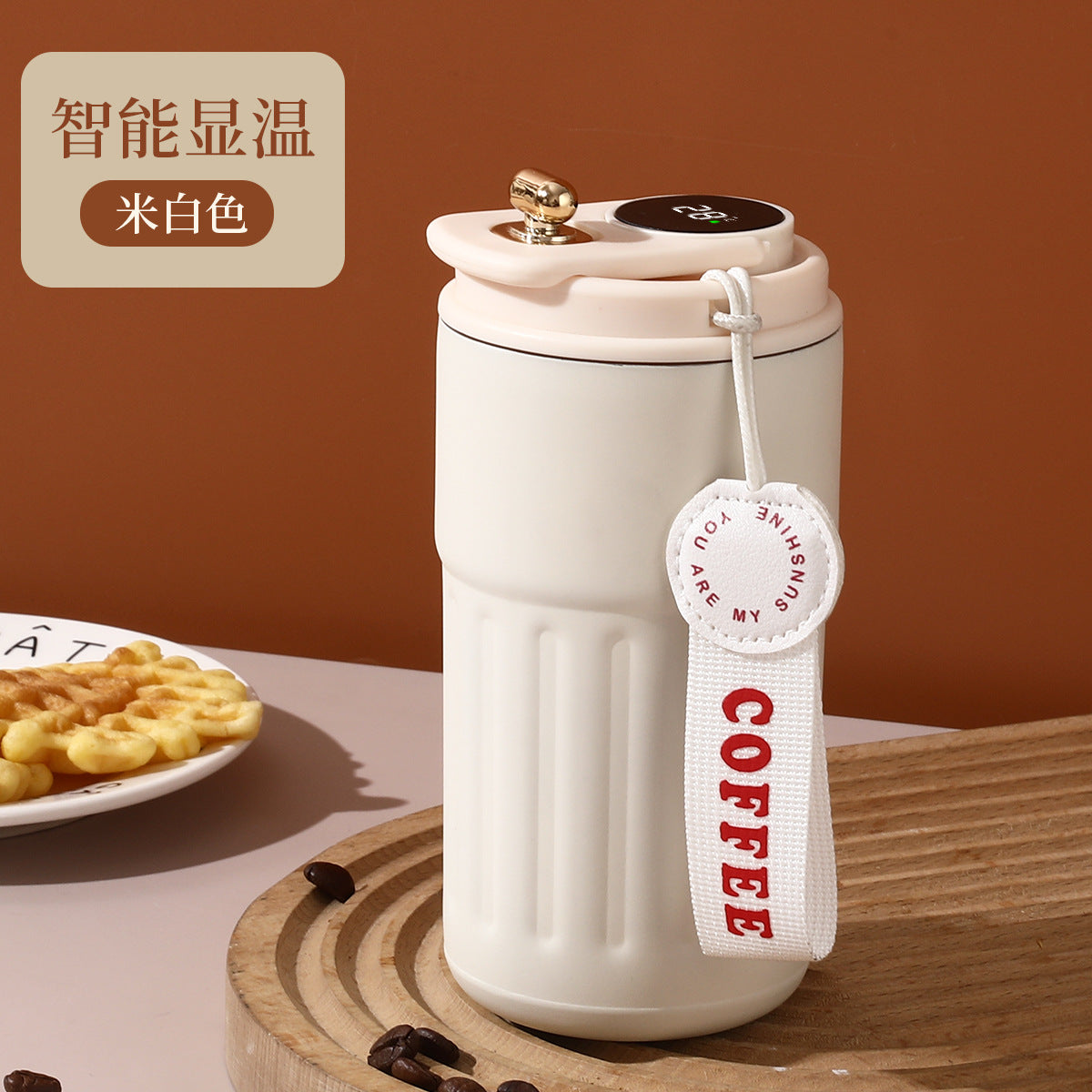 New intelligent display temperature coffee cup 316 stainless steel thermos cup high color value accompanying portable car cup gift
