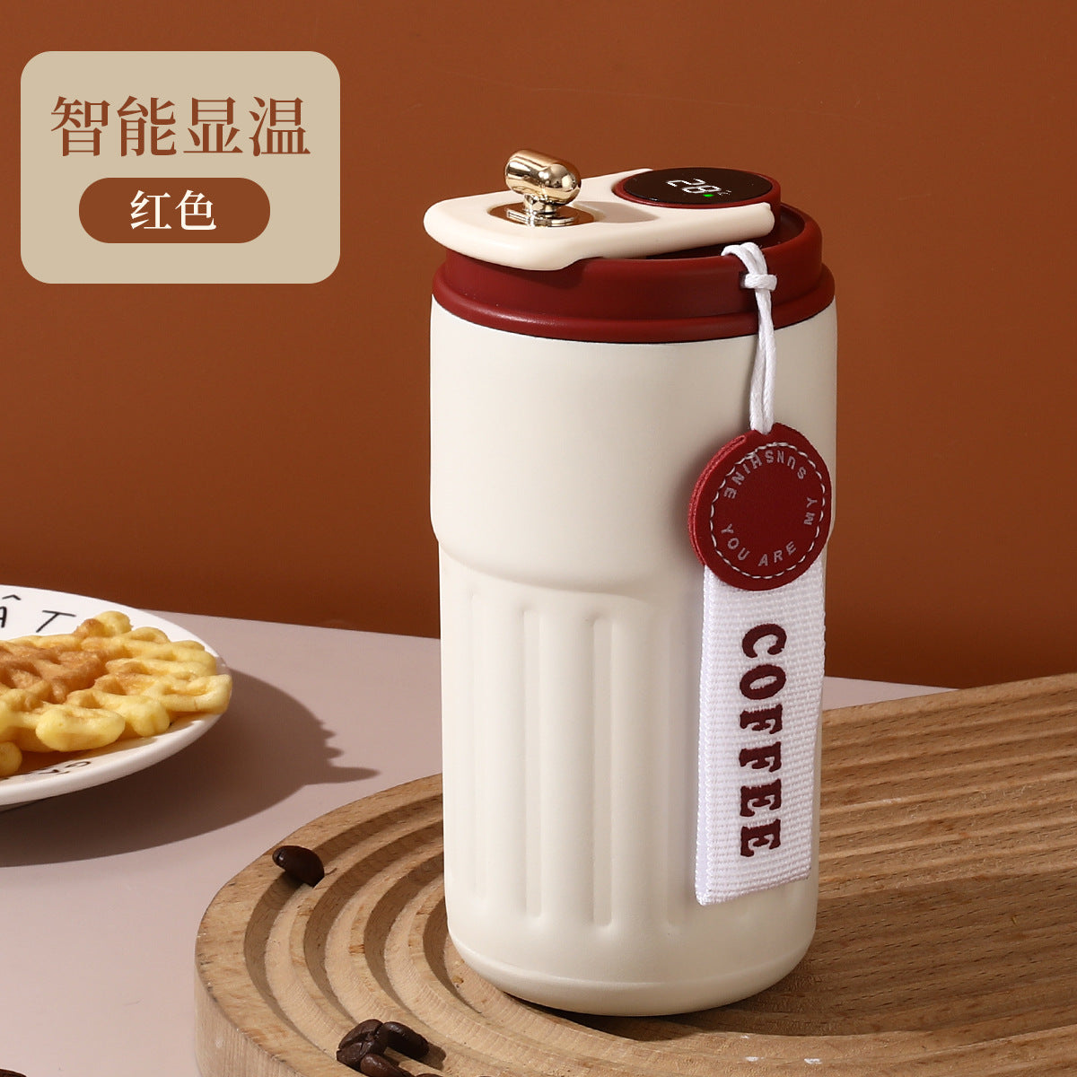 New intelligent display temperature coffee cup 316 stainless steel thermos cup high color value accompanying portable car cup gift