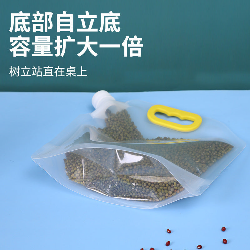 Grain Storage Bag Household Kitchen Transparent Rice Moisture-proof Sealed Packaging Bag Thickened Portable Suction Mouth Bag