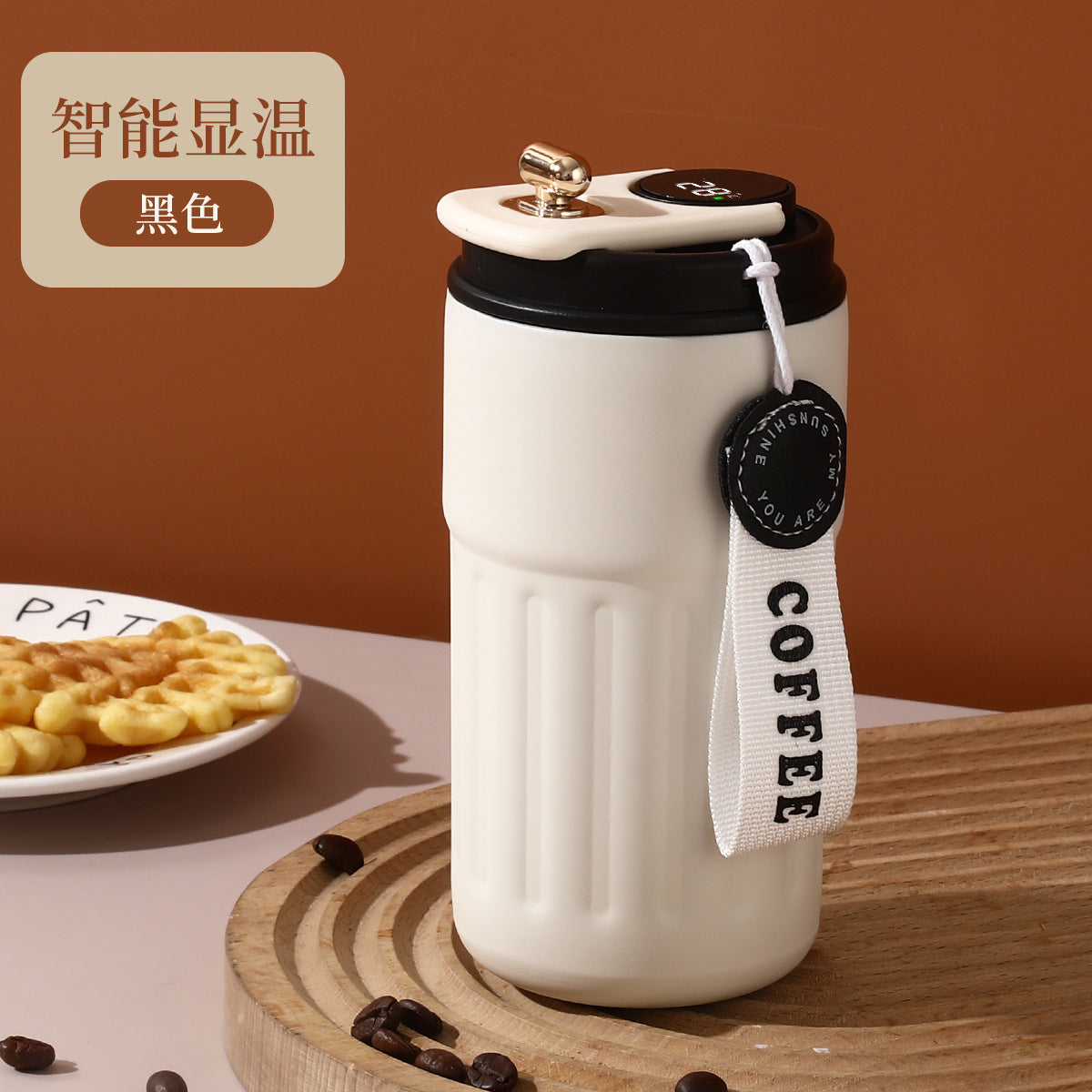 New intelligent display temperature coffee cup 316 stainless steel thermos cup high color value accompanying portable car cup gift