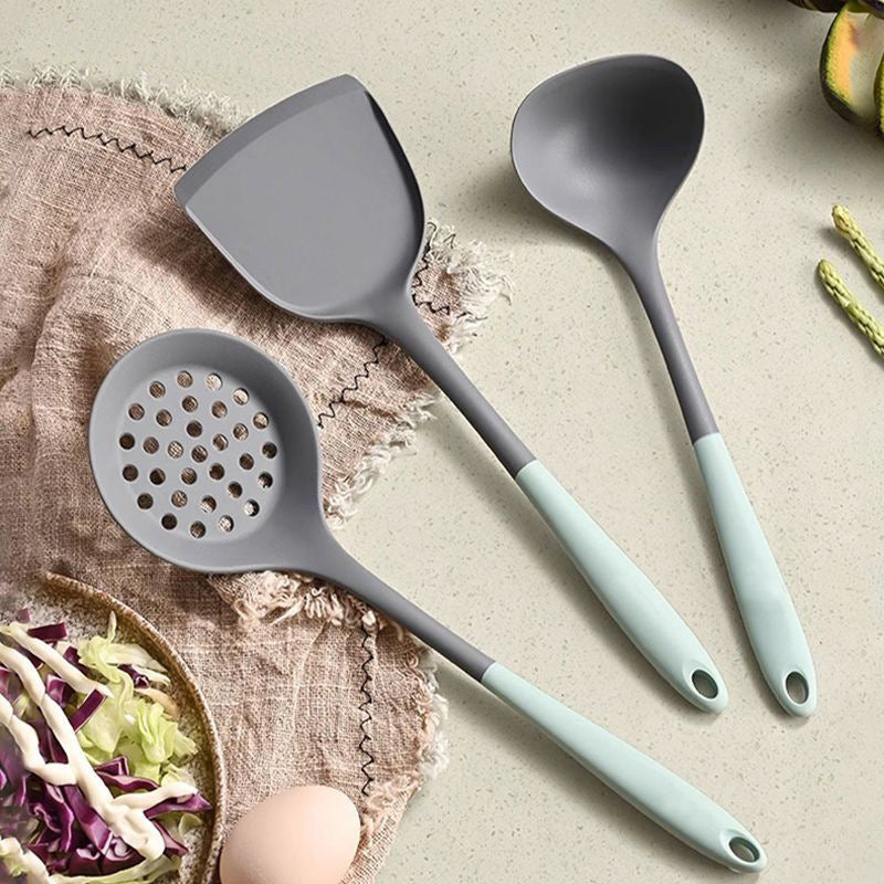 Household Silicone Spatula, Two-Tone Silicone Cooking Spatula, Kitchen Cooking Spoon, High-Temperature Resistant Spatula Set Wholesale
