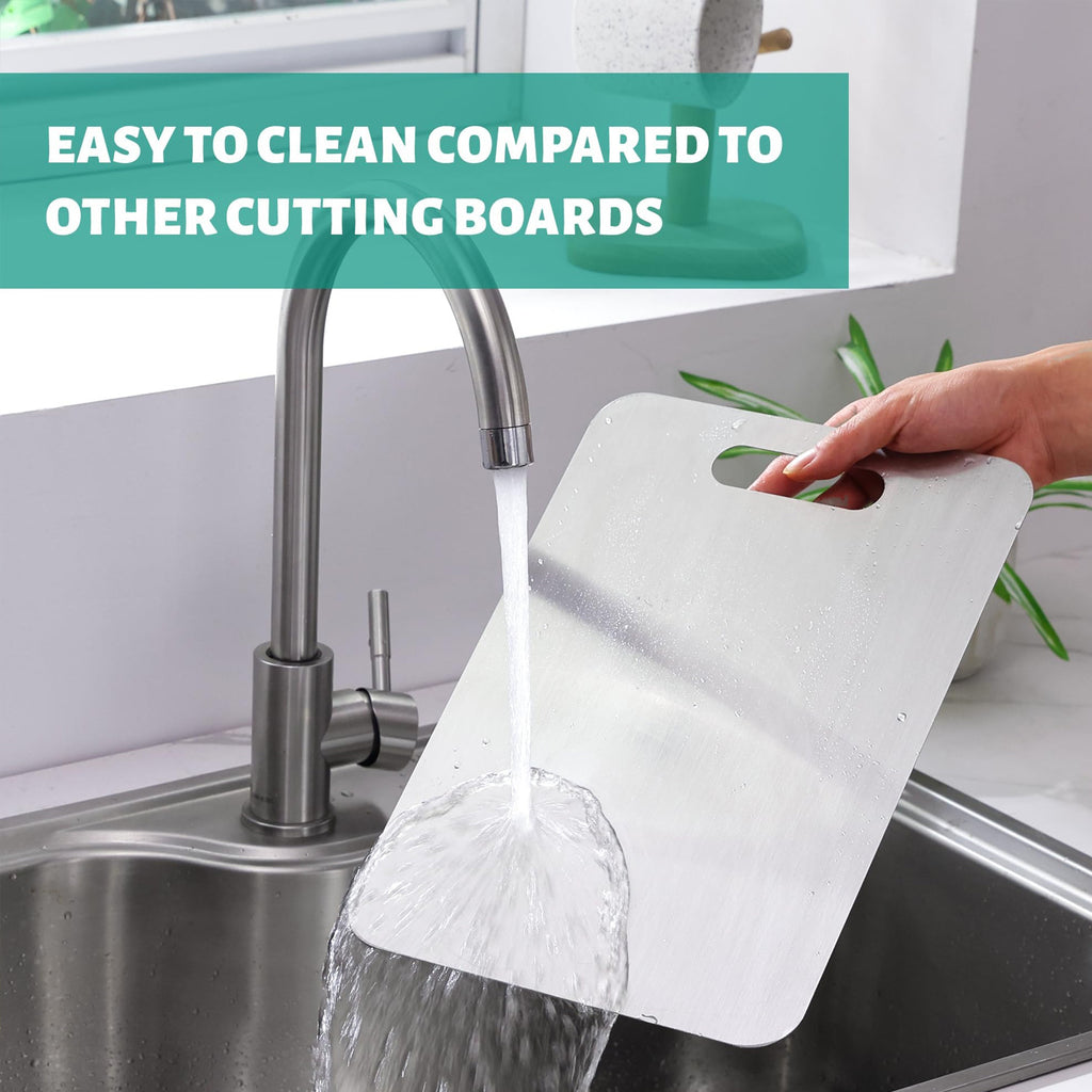 Manufacturer Wholesale Cross-Border 201 Stainless Steel Cutting Board, Thickened Anti-Mold Antibacterial Double-Sided Chopping Board, Kitchen Cutting Board