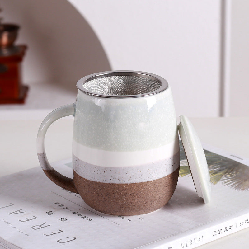 Cross-Border Exclusive Supply of High-End Tea and Water Separation Cups, Suitable for Home and Dormitory Use, Large-Capacity Breakfast Mugs