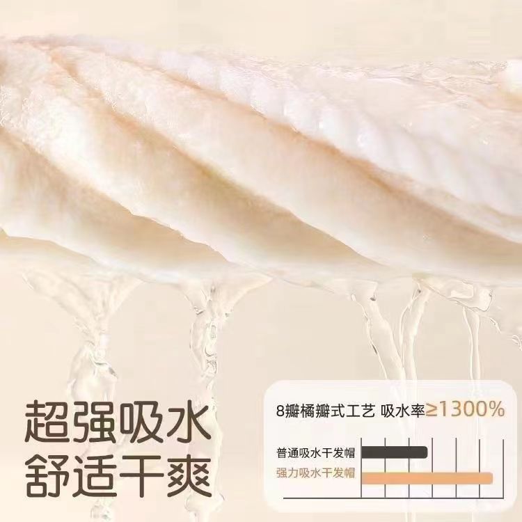 Dry Hair Cap Candy Velvet Thickeneded Water-Absorbent Quick-Drying Shower Cap for Women 2024 New Vertical Striped Turban Cross-Border Labeling Delivery