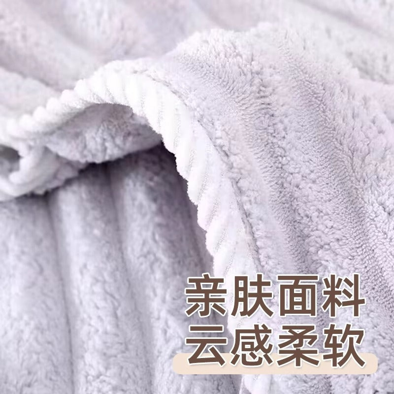 New Style Thickened Wavy Quick-drying Turban Women's Super Absorbent Non-cleaning Dry Hair Towel Super Soft Coral Fleece Dry Hair Cap