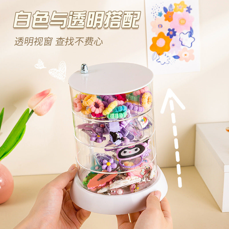 Cross-border TEMU Explosions Hair Accessories Storage Box Rotating Baby Hair Card Headwear Clip Little Girl's Headband Rubber Belt Jewelry
