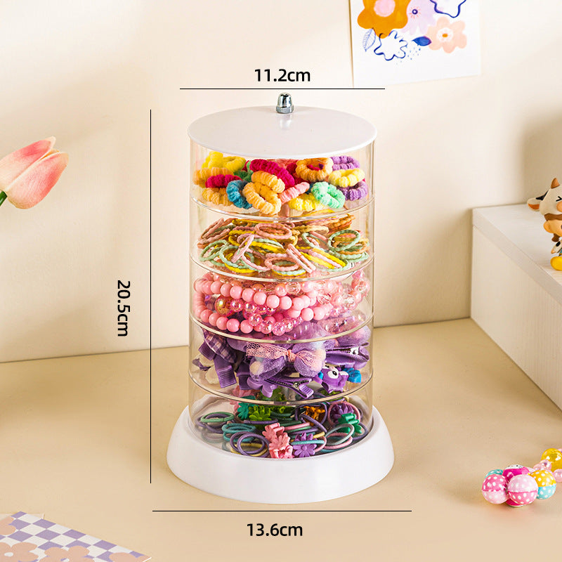 Cross-border TEMU Explosions Hair Accessories Storage Box Rotating Baby Hair Card Headwear Clip Little Girl's Headband Rubber Belt Jewelry