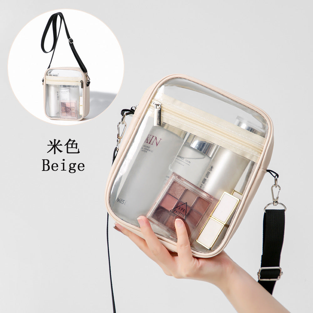 Waterproof PVC Transparent Small Square Bag Portable Makeup Wash Bag Swimming Bag Travel Beach Bag Daily Collocation Storage