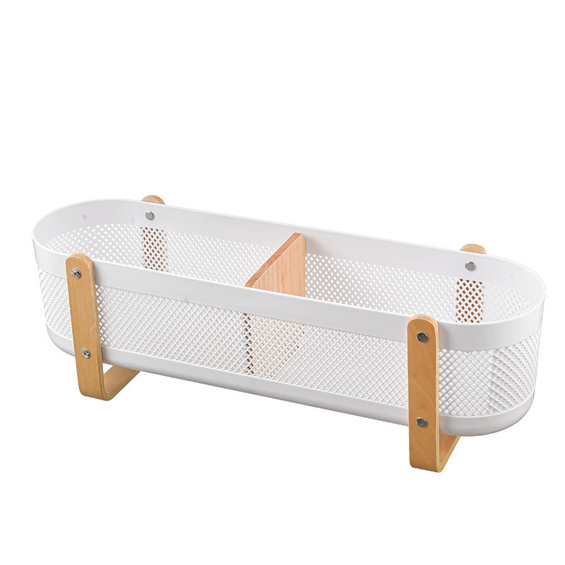 Household Desktop with Partition Room Basket Bathroom Cosmetics Large Capacity Storage Basket Creative and Practical Storage Rack