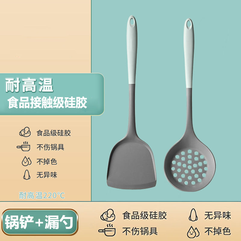 Household Silicone Spatula, Two-Tone Silicone Cooking Spatula, Kitchen Cooking Spoon, High-Temperature Resistant Spatula Set Wholesale