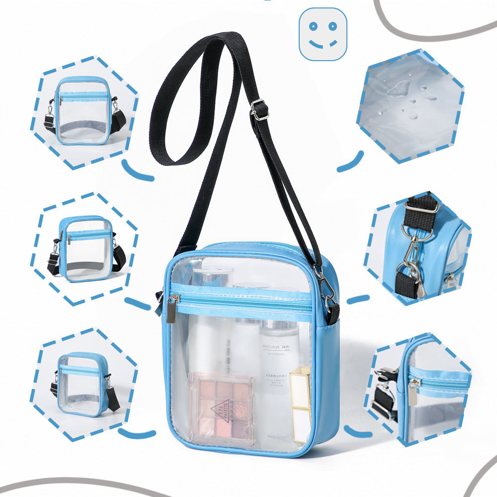Waterproof PVC Transparent Small Square Bag Portable Makeup Wash Bag Swimming Bag Travel Beach Bag Daily Collocation Storage